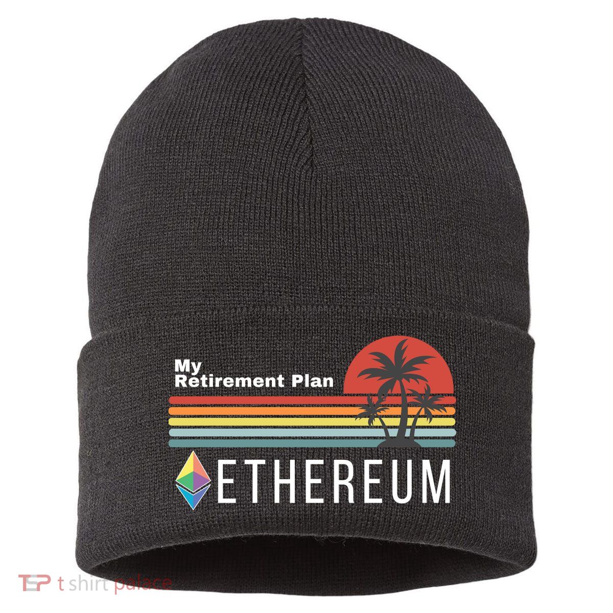 Ethereum, My Retirement Plan, Blockchain, ETH Crypto, HODL ETH Sustainable Knit Beanie