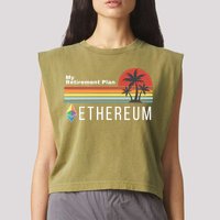 Ethereum, My Retirement Plan, Blockchain, ETH Crypto, HODL ETH Garment-Dyed Women's Muscle Tee