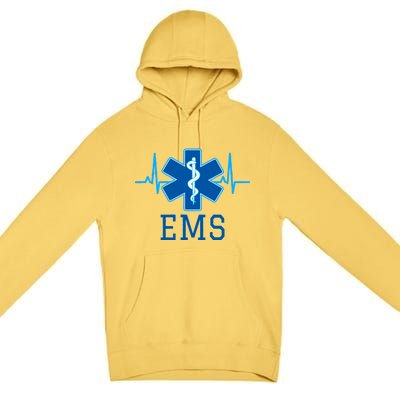 EMS Emergency Medical Services Pulse Logo Premium Pullover Hoodie