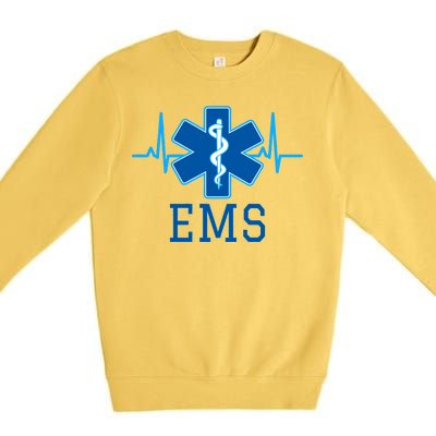 EMS Emergency Medical Services Pulse Logo Premium Crewneck Sweatshirt