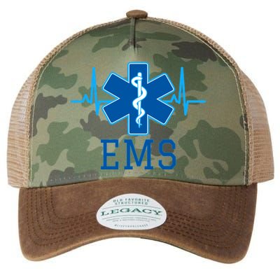 EMS Emergency Medical Services Pulse Logo Legacy Tie Dye Trucker Hat