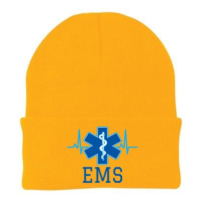 EMS Emergency Medical Services Pulse Logo Knit Cap Winter Beanie