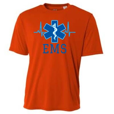 EMS Emergency Medical Services Pulse Logo Cooling Performance Crew T-Shirt