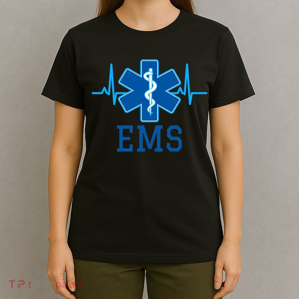 EMS Emergency Medical Services Pulse Logo T-Shirt
