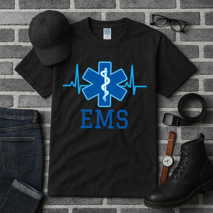 EMS Emergency Medical Services Pulse Logo Tall T-Shirt