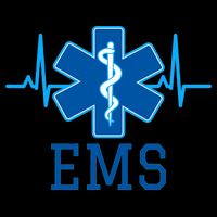 EMS Emergency Medical Services Pulse Logo Drawstring Bag