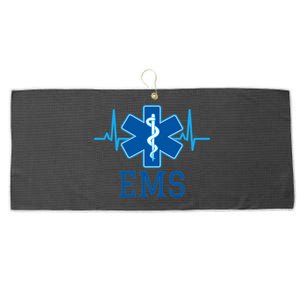 EMS Emergency Medical Services Pulse Logo Large Microfiber Waffle Golf Towel