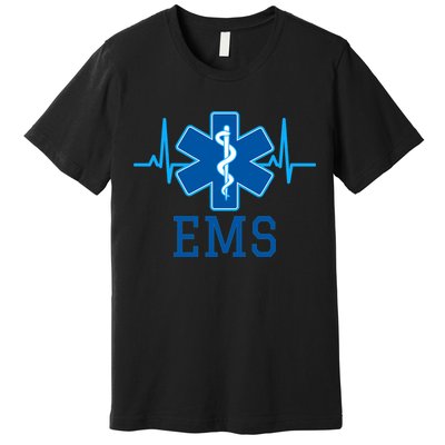 EMS Emergency Medical Services Pulse Logo Premium T-Shirt