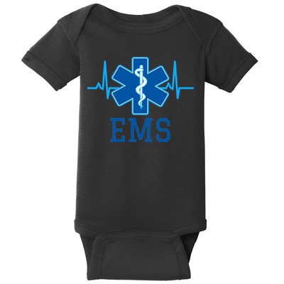 EMS Emergency Medical Services Pulse Logo Baby Bodysuit