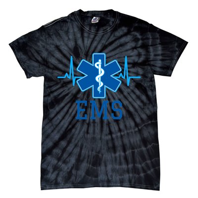 EMS Emergency Medical Services Pulse Logo Tie-Dye T-Shirt