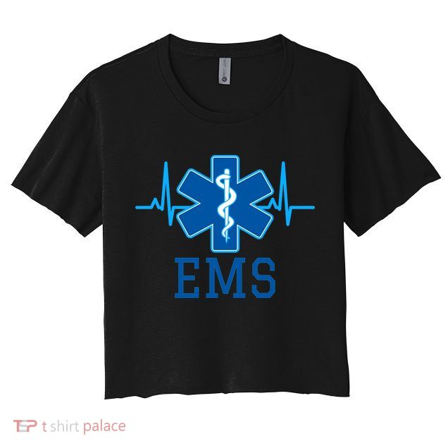 EMS Emergency Medical Services Pulse Logo Crop Top