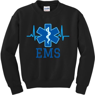 EMS Emergency Medical Services Pulse Logo Kids Sweatshirt