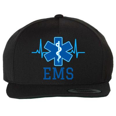 EMS Emergency Medical Services Pulse Logo Wool Snapback Cap