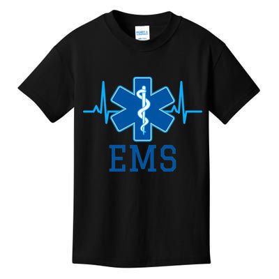 EMS Emergency Medical Services Pulse Logo Kids T-Shirt