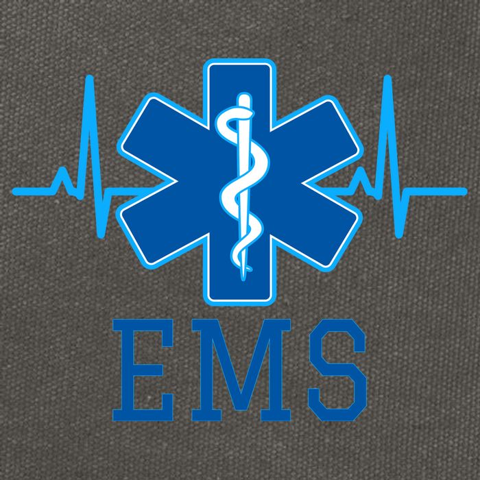 EMS Emergency Medical Services Pulse Logo Cotton Canvas Backpack