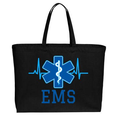 EMS Emergency Medical Services Pulse Logo Cotton Canvas Jumbo Tote