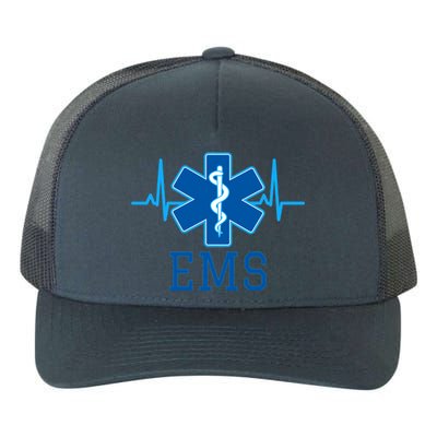 EMS Emergency Medical Services Pulse Logo Yupoong Adult 5-Panel Trucker Hat