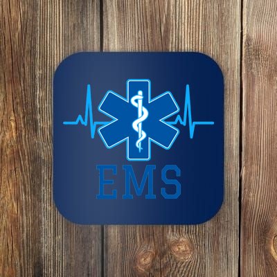 EMS Emergency Medical Services Pulse Logo Coaster