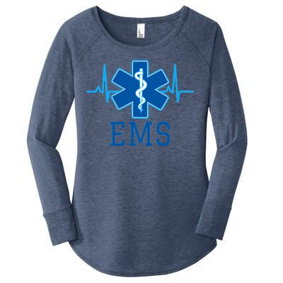 EMS Emergency Medical Services Pulse Logo Women's Perfect Tri Tunic Long Sleeve Shirt