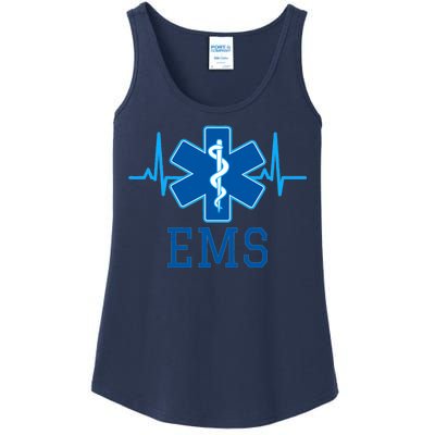 EMS Emergency Medical Services Pulse Logo Ladies Essential Tank