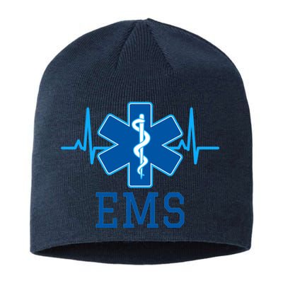 EMS Emergency Medical Services Pulse Logo Sustainable Beanie