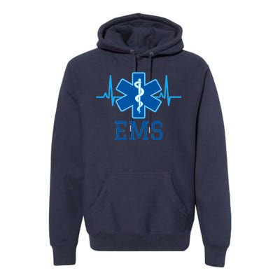 EMS Emergency Medical Services Pulse Logo Premium Hoodie