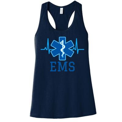 EMS Emergency Medical Services Pulse Logo Women's Racerback Tank