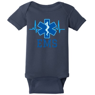 EMS Emergency Medical Services Pulse Logo Baby Bodysuit