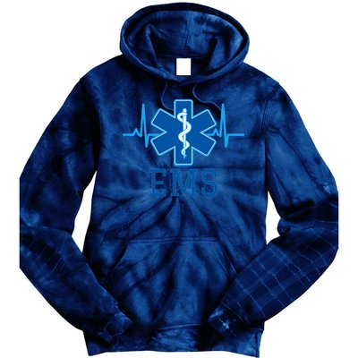 EMS Emergency Medical Services Pulse Logo Tie Dye Hoodie