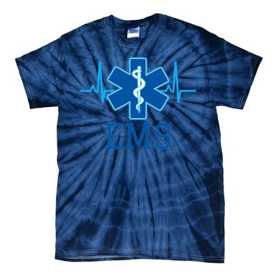 EMS Emergency Medical Services Pulse Logo Tie-Dye T-Shirt