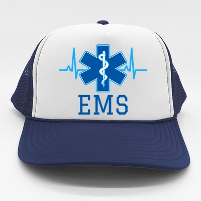 EMS Emergency Medical Services Pulse Logo Trucker Hat