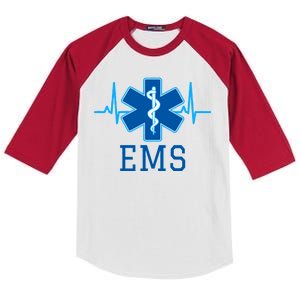 EMS Emergency Medical Services Pulse Logo Kids Colorblock Raglan Jersey