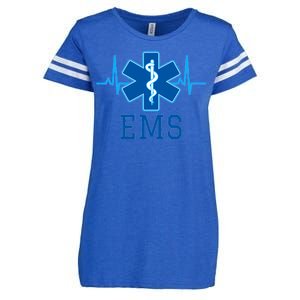 EMS Emergency Medical Services Pulse Logo Enza Ladies Jersey Football T-Shirt