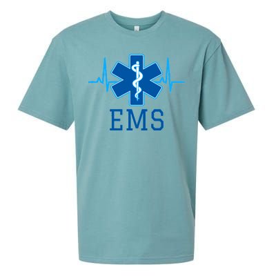 EMS Emergency Medical Services Pulse Logo Sueded Cloud Jersey T-Shirt