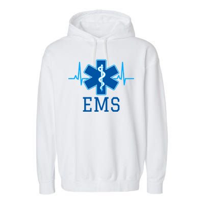 EMS Emergency Medical Services Pulse Logo Garment-Dyed Fleece Hoodie