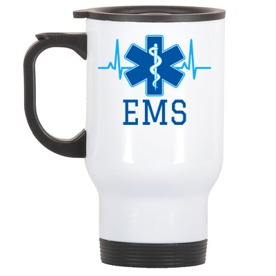 EMS Emergency Medical Services Pulse Logo Stainless Steel Travel Mug