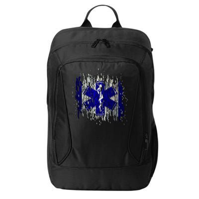 EMS Emergency Medical Services Ripped Torn Flag City Backpack