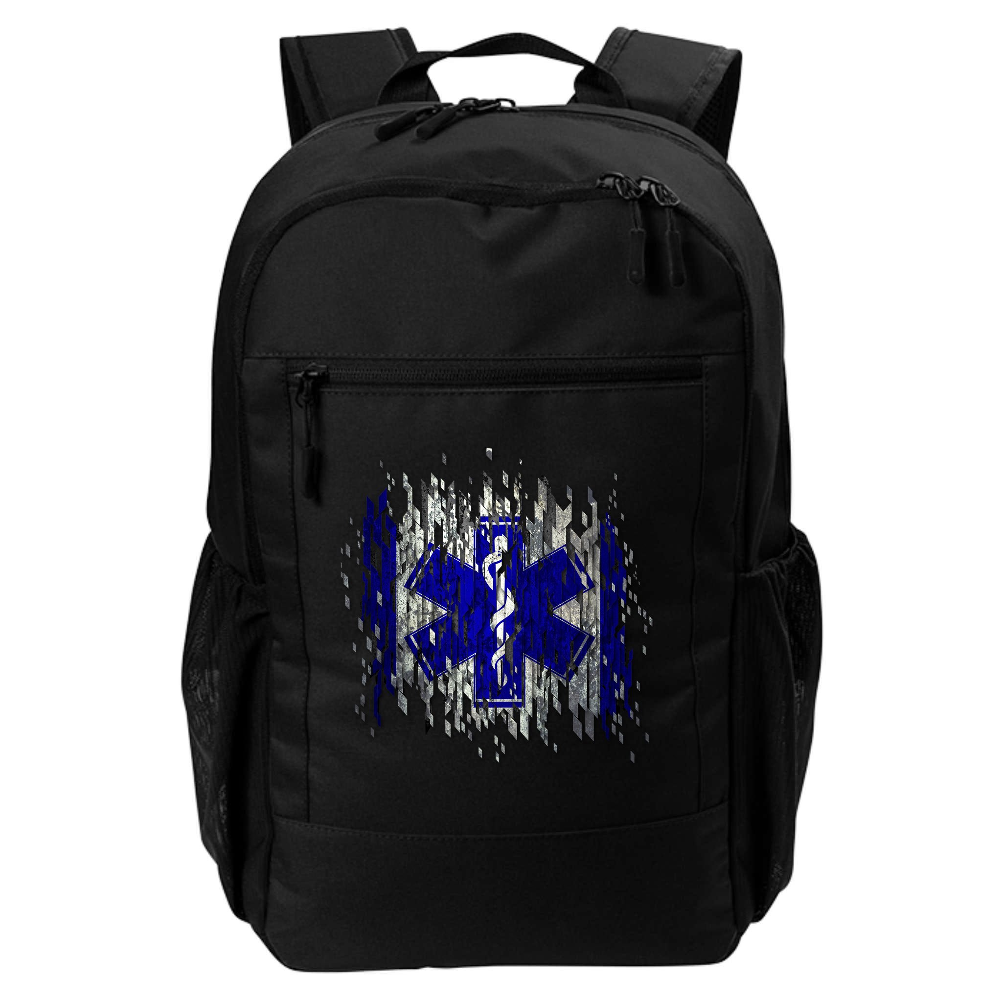 EMS Emergency Medical Services Ripped Torn Flag Backpack