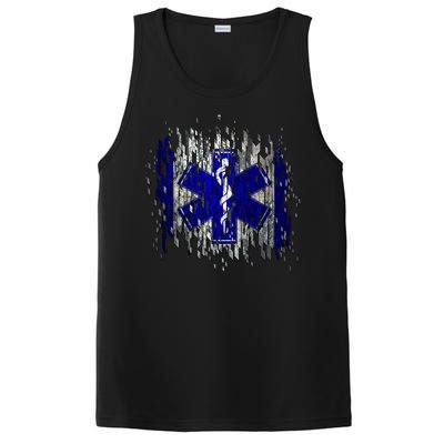 EMS Emergency Medical Services Ripped Torn Flag PosiCharge Competitor Tank