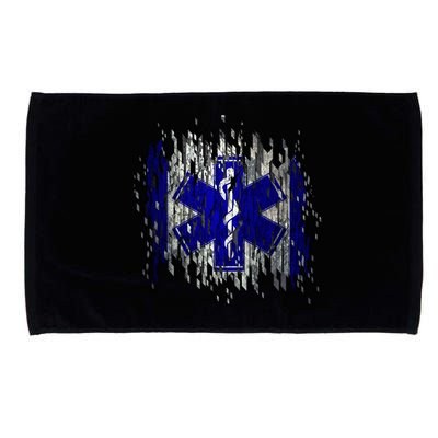 EMS Emergency Medical Services Ripped Torn Flag Microfiber Hand Towel