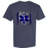 EMS Emergency Medical Services Ripped Torn Flag Garment-Dyed Heavyweight T-Shirt