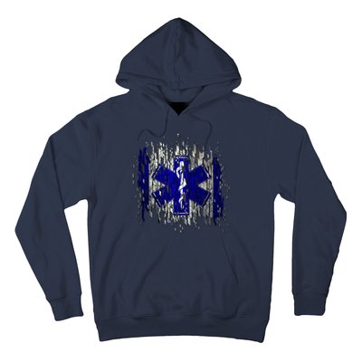 EMS Emergency Medical Services Ripped Torn Flag Hoodie