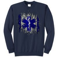 EMS Emergency Medical Services Ripped Torn Flag Sweatshirt