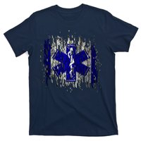 EMS Emergency Medical Services Ripped Torn Flag T-Shirt