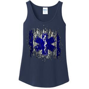 EMS Emergency Medical Services Ripped Torn Flag Ladies Essential Tank