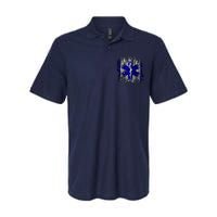 EMS Emergency Medical Services Ripped Torn Flag Softstyle Adult Sport Polo