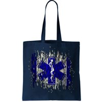 EMS Emergency Medical Services Ripped Torn Flag Tote Bag