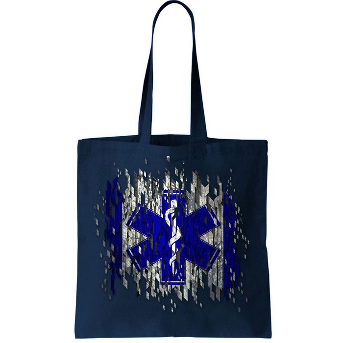 EMS Emergency Medical Services Ripped Torn Flag Tote Bag