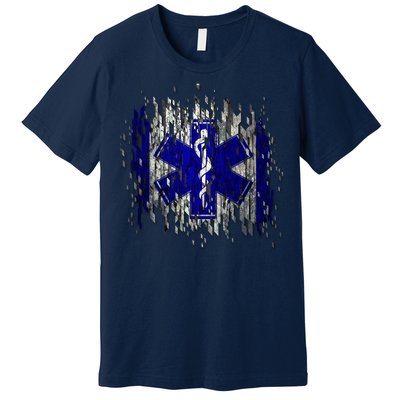 EMS Emergency Medical Services Ripped Torn Flag Premium T-Shirt