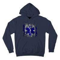 EMS Emergency Medical Services Ripped Torn Flag Tall Hoodie